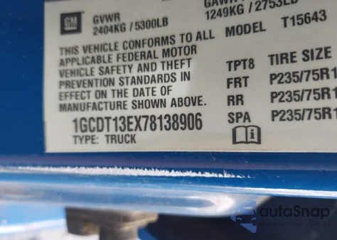 2007 Chevrolet Colorado Lt from USA, damaged, VIN 1GCDT13EX78138906